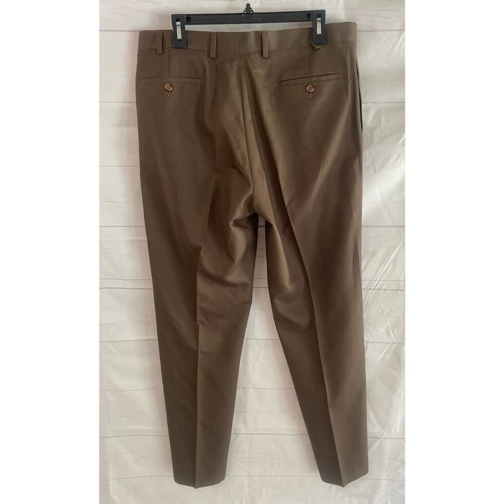 Ralph by Ralph Lauren Pants Brown Flat Front Men’s 35x32 Poly/Rayon Blend # - Picture 2 of 7